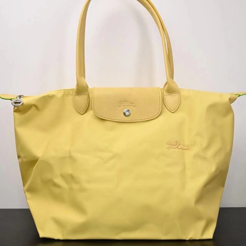 LONGCHAMP Le Pliage tote bag yellow L size leather nylon for women fashion item - Picture 2 of 12