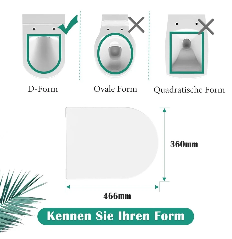 STOREMIC Toilettendeckel, WC Sitz mit Absenkautomatik, Klodeckel D-Form mit - Bild 3 von 4