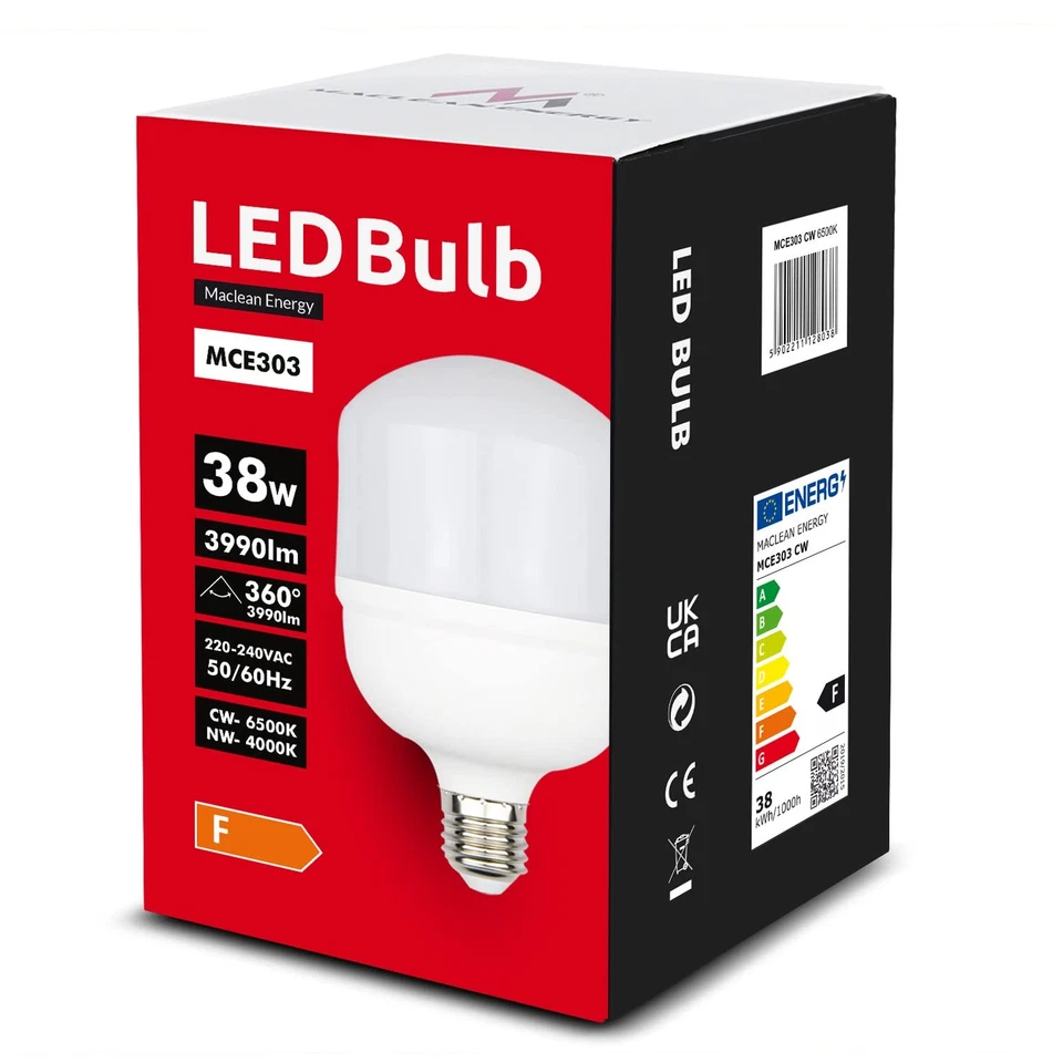 Ampoule LED E27, 38W, 220-240V AC, blanc neutre, 4000K, 3990lm, MCE303 NW - Photo 2/4