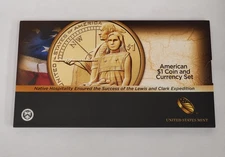 2014 D Native Hospitality Coin And Currency Set Box And 1$ Bill Only No Coins