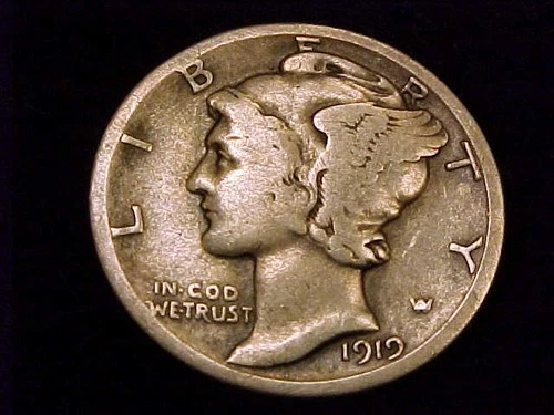 1919-D Mercury Dime, a nice  Good Grade Coin