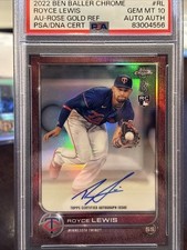 2022 Ben Baller Chrome Royce Lewis Rose Gold Rookie RC Auto /10 #RL PSA 10 GEM 