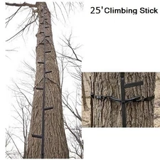 Climbing Sticks 25' Hunting Tree Stand Steps Heavy Duty Steel Pinned Sections