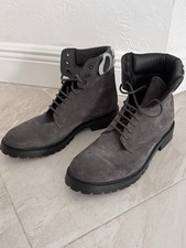 Brand New HUGO BOSS Men s Lace Up Gray Suede Boots Size 43 EUR. MADE IN PORTUGAL