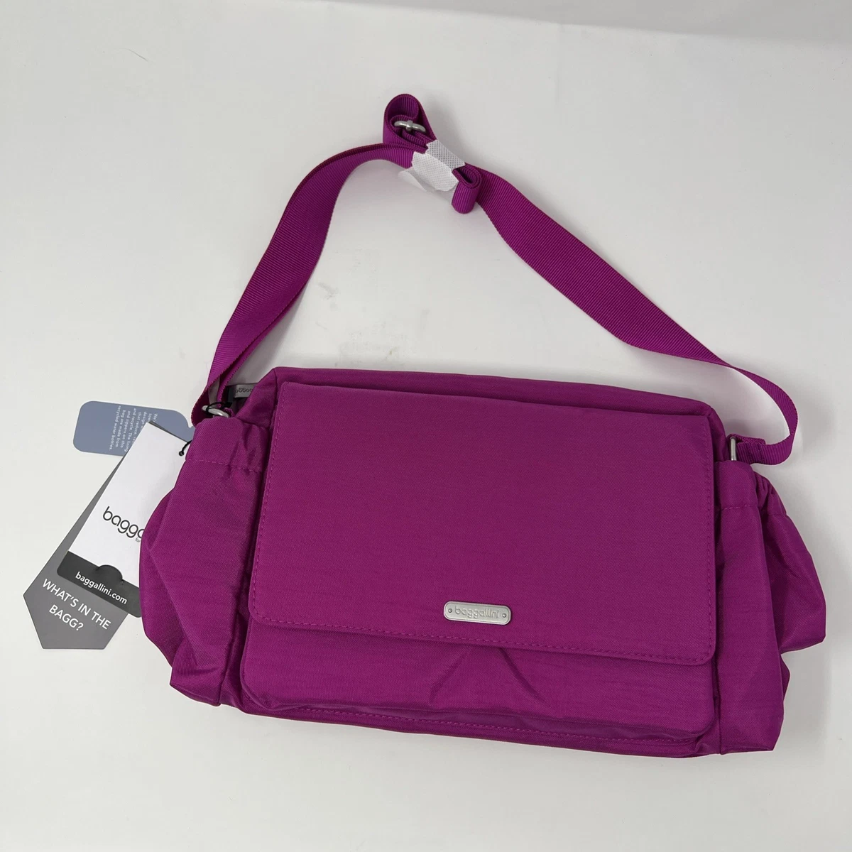 Messenger Bags for baggallini Women for sale | eBay baggallini crossbody messenger bag Travel Flap Zip Nylon Organizer Pockets PINK main image 0