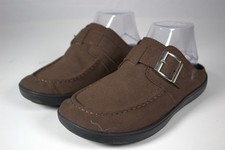 Barerun Womens US 6.5-7 Clogs Dark Brown Suede Round Toe Slip On Casual Shoes