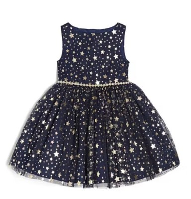 Mia & Mimi Tutu Formal Party Dress Sleeveless Sparkle Stars Navy Blue 4T NEW NWT