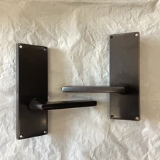 Emtek Privacy Sideplate Lockset Non-Keyed Black 8211HLOUS19 H2