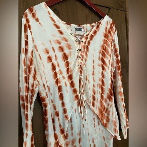 Earthbound Trading Company Tie Dye Boho Top XS - Picture 2 of 11
