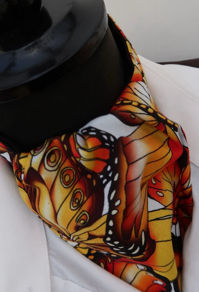 Мужские желтый красный черный яркие бабочки хлопок Ascot галстук платок - Изображение 4 из 4