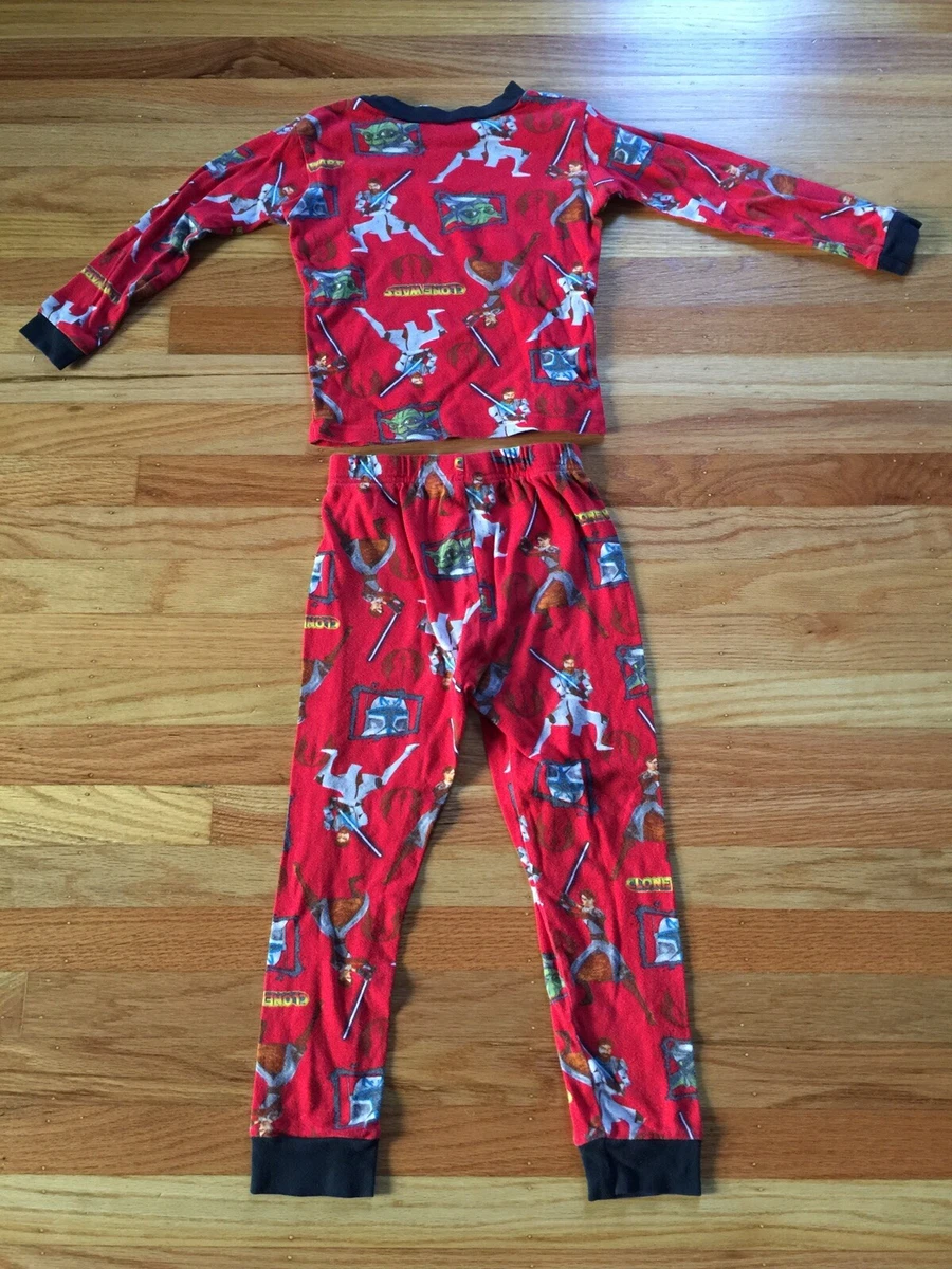 Preowned Star Wars Clone Wars Boys Pajamas set size 8 long sleeve pants