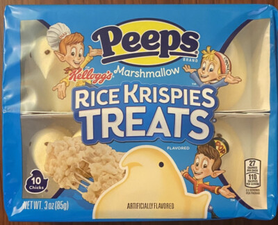 Peeps Marshmallow Chicks RICE KRISPIES TREATS Candy - 10 count