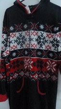 Men's Hooded Fleece Navy Fairisle All in one pyjamas - UK Size Small