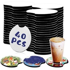 Blank Car Coasters,2.75 in Circular Blank Sublimation Coaster 40 PCS