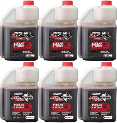 Echo Red Armor 6 Pack 2-Stroke Engine Oil 16 oz Bottle 50:1 Mix 6550006S-6PK