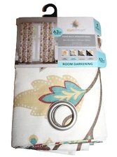 Sun Smart 63" Room Darkening Foam Back Window Panel - Multi Millicent (Floral)