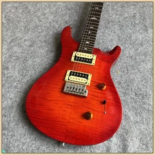 PRS SE Custom 24 Red Flame Maple Top Red Electric Guitar H Pickup Tremolo Bridge