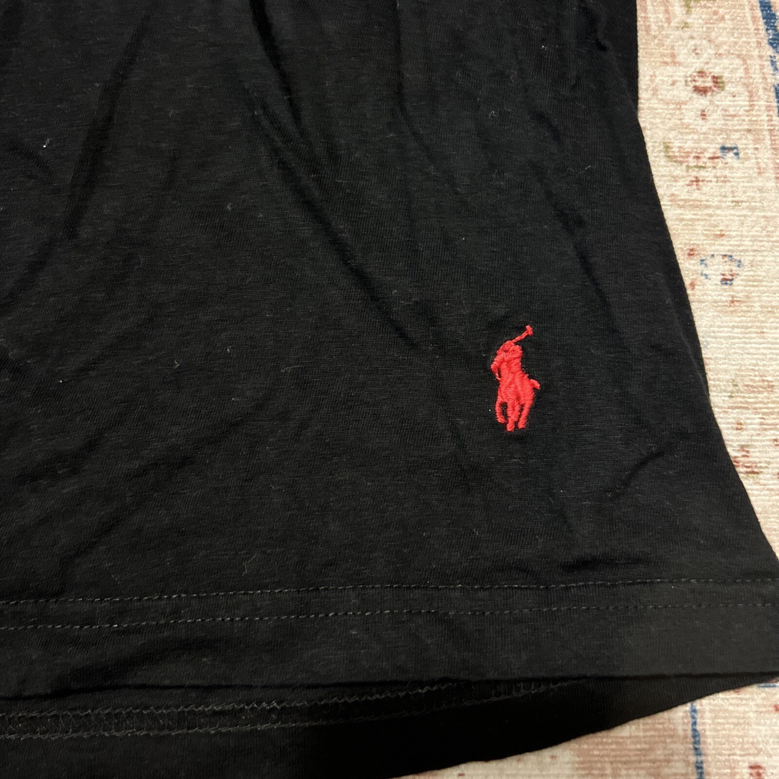 Polo Ralph Lauren t shirt uomo taglia L grande nera scollo a V manica corta logo pony