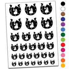 Horseshoe Horse and Cowgirl Temporary Tattoo Water Resistant Set