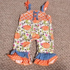 Boutique Pumpkin Romper Size 3-6 Months