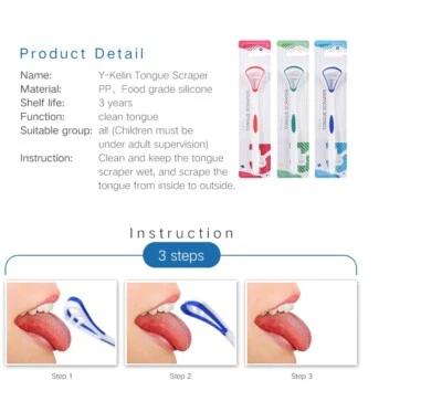 Tongue cleaner plastic scraper Tounge oral mouth hygiene Dental Care Y-Kelin UK