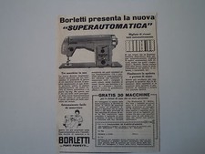 advertising Pubblicità 1956 MACCHINA PER CUCIRE BORLETTI SUPERAUTOMATICA