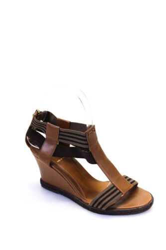 Fendi Women's Strappy Wedge Heel Sandals Brown Si… - image 1
