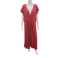 IMAN Global Chic Womens Weekend Dinner Party Maxi Dress 3X Short Plus Size Red