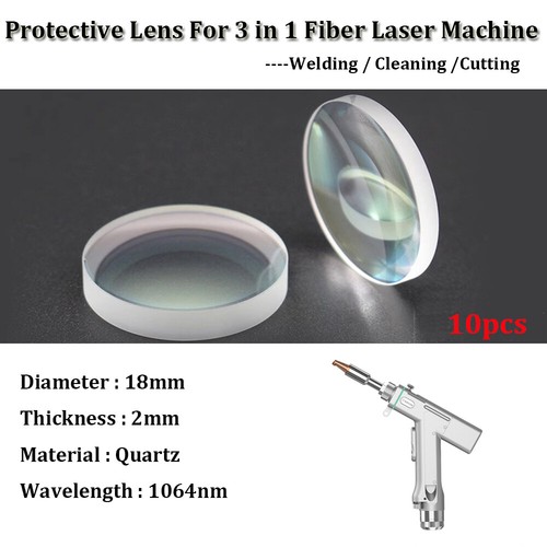 10pcs Protective Lens For Fiber Laser Welding Machine D18 T2 Quartz 1064nm