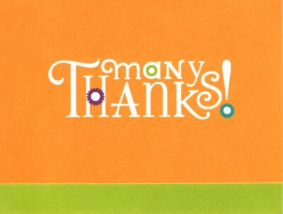Orange Green Daisy Thank You Note Notes Blank Inside By Hallmark - Set of 6