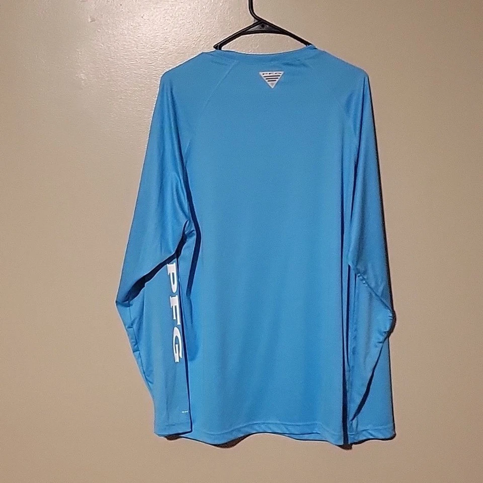 Columbia PFG Longsleeve Shirt Blue/Green Mens Size Large - Image 4 of 4