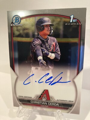 2023 Bowman Chrome CHRISTIAN CERDA Base Auto 1st Bowman DIAMONDBACKS Prospect