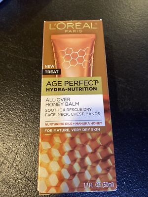 New L Oréal Paris Age Perfect Hydra-Nutrition All Over Honey Balm 1.7 Fl Oz Tube