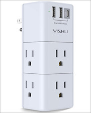 Wall Outlet Extender 9 in 1 Surge Protector USB A USB C Ports Rotating Plug