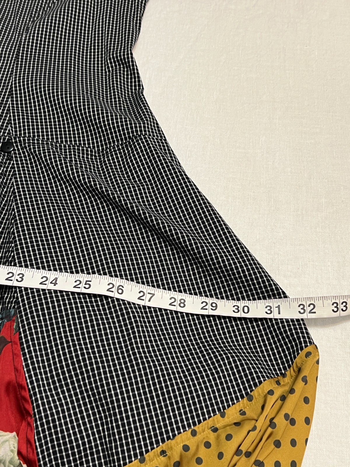 John Mark Small Mixed Print Button Down Parchwork… - image 10