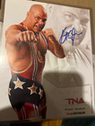 2010 TNA ORIGINAL PROMO KURT ANGLE SIGNED TNA WRESTLING P-23 8x10 WWF WWE BLUE — photo 1
