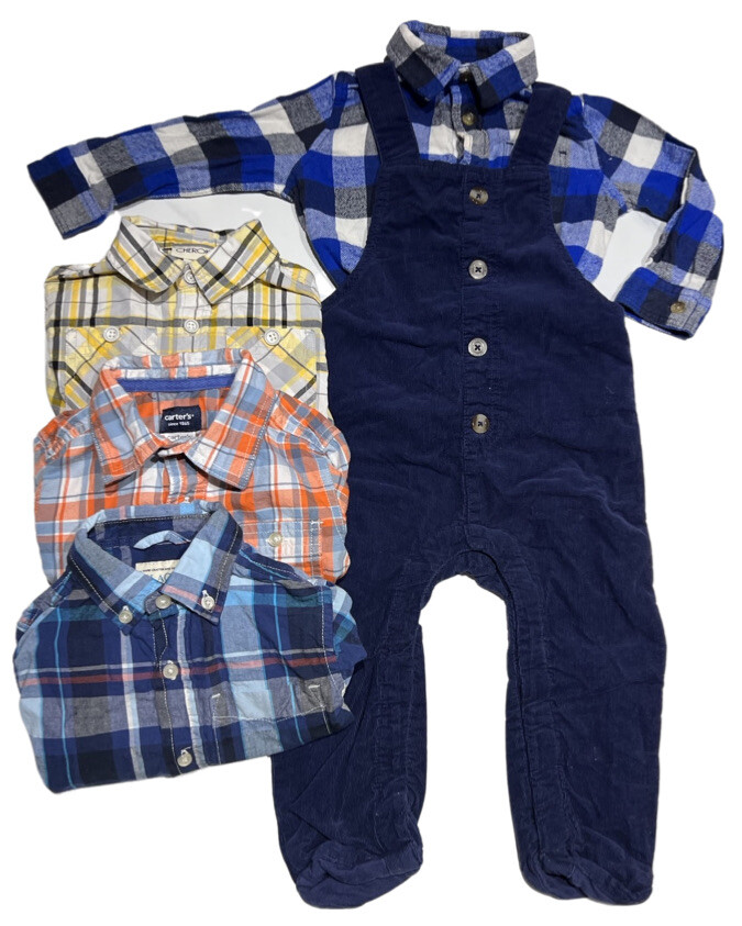 Corduroy Overalls 18M Navy Blue Roy Carpenter Bibs Pants Set w/ 4