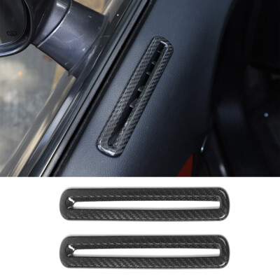 For Dodge Challenger 2015+ Real Carbon Fiber Door Air Condition Vent Outlet Trim