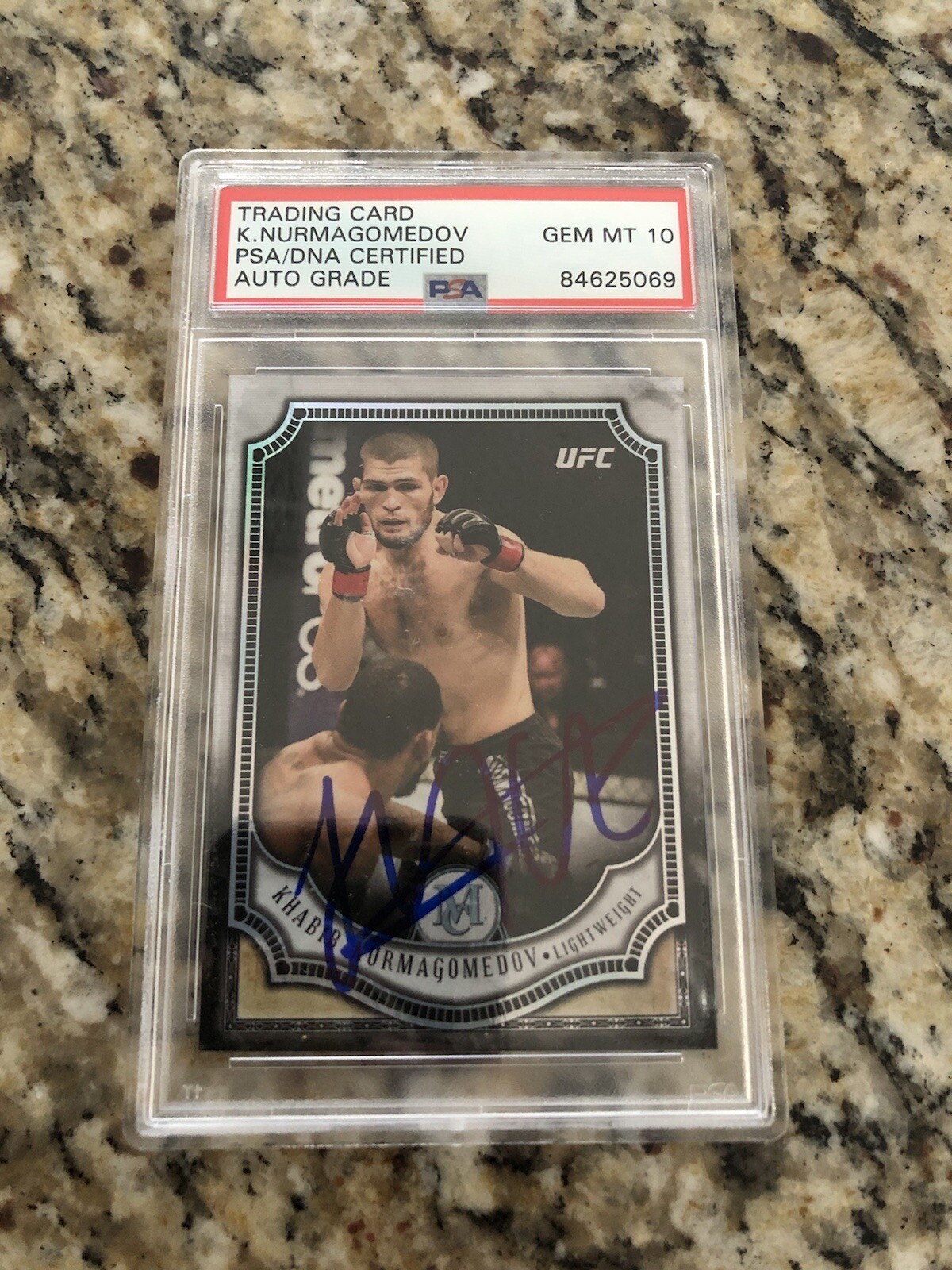 Khabib Nurmagomedov Signed 2018 Topps Museum Collection Card PSA/DNA Gem Mint 10