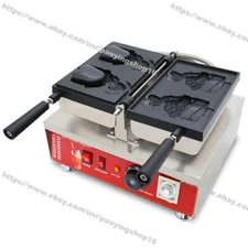 Commercial Nonstick Open Mouth Fish Waffle Machine Ice Cream Taiyaki Maker Baker