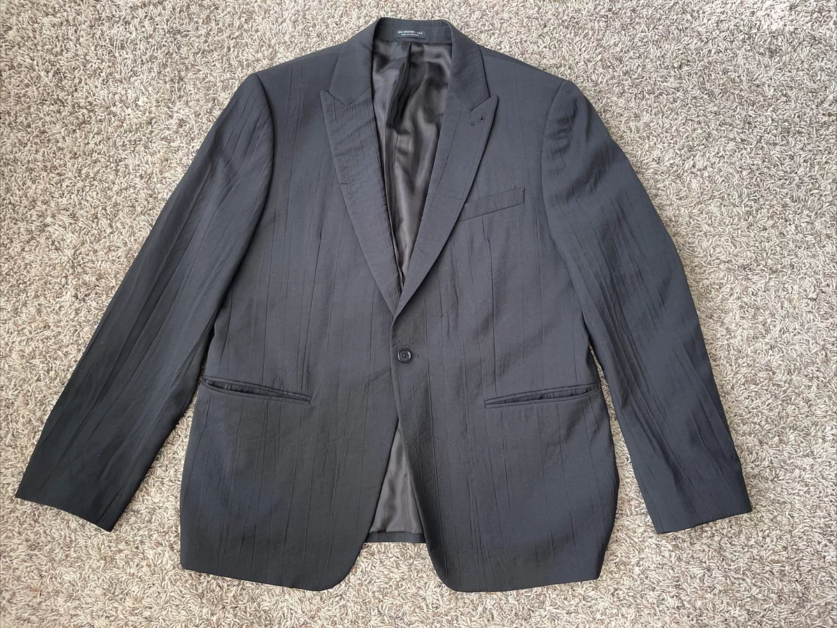John Varvatos Single Needle Black 44 Regular Soho Fit Suit Jacket