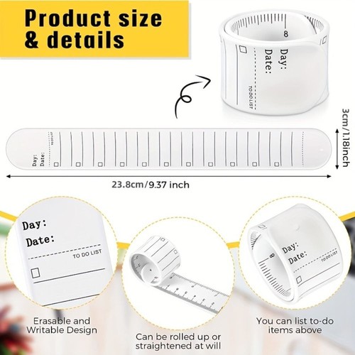 Reusable Planner Note Planner Memo Slap Bracelets Memo Pad Daily Planner - Picture 2 of 15