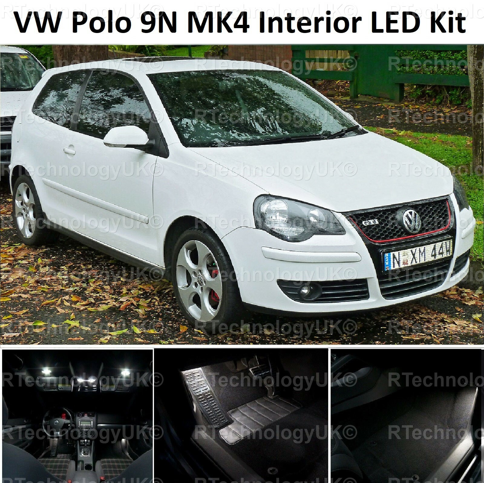 PREMIUM for VW POLO MK4 9N 20012009 INTERIOR LED UPGRADE WHITE KIT