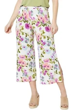 Antthony Printed Studio Knit Pull-On Crop Pant Spring Bouquet