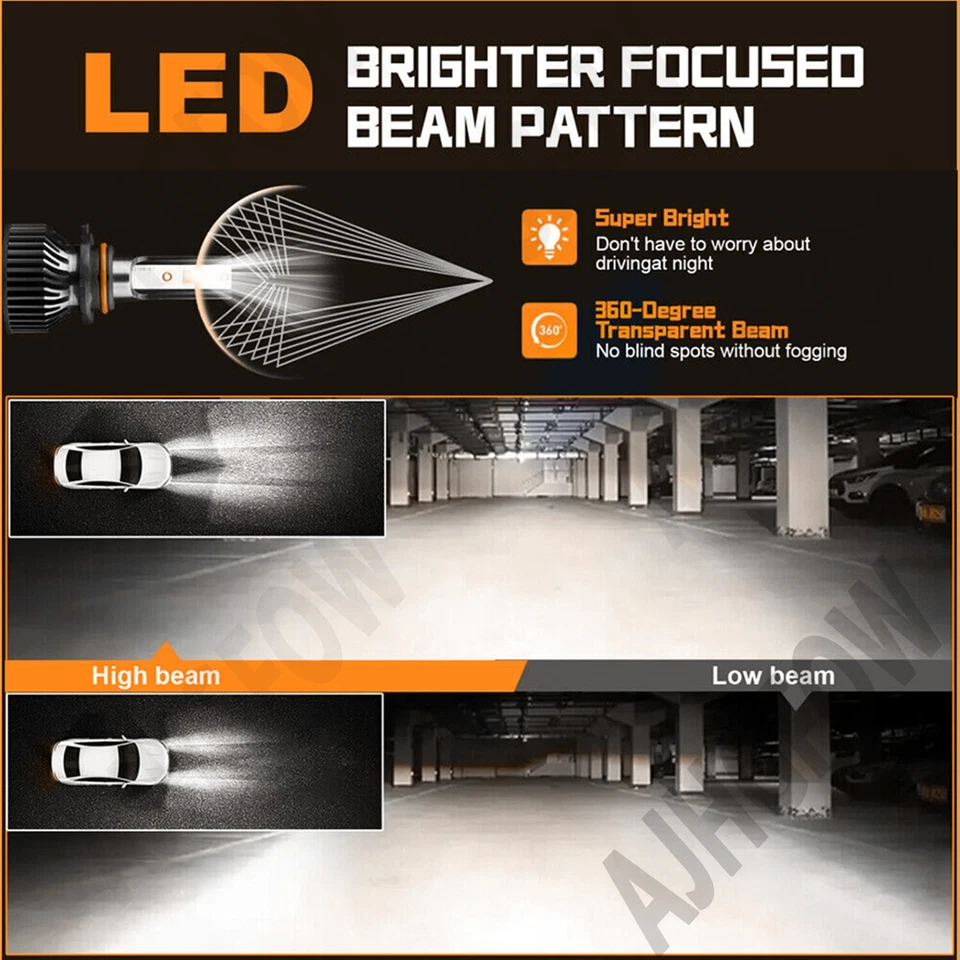 For Nissan Kicks 2018-2021 6x Combo LED Headlight Hi/Lo Beam Fog Light Bulbs - Image 2 of 4