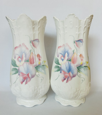 Paar Aynsley Vasen Made in England Fine English Bone China Little Sweetheart