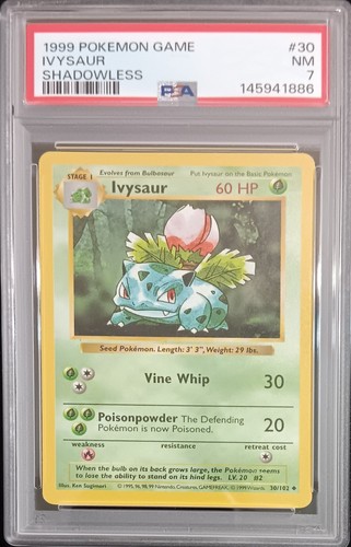Ivysaur (Shadowless) graded PSA 7 for sale on eBay