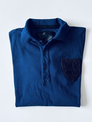 PoloShirt Philipp Plein Linie 1978 Blau ,Pique Stoff / Brustlogo Gummiert! M 