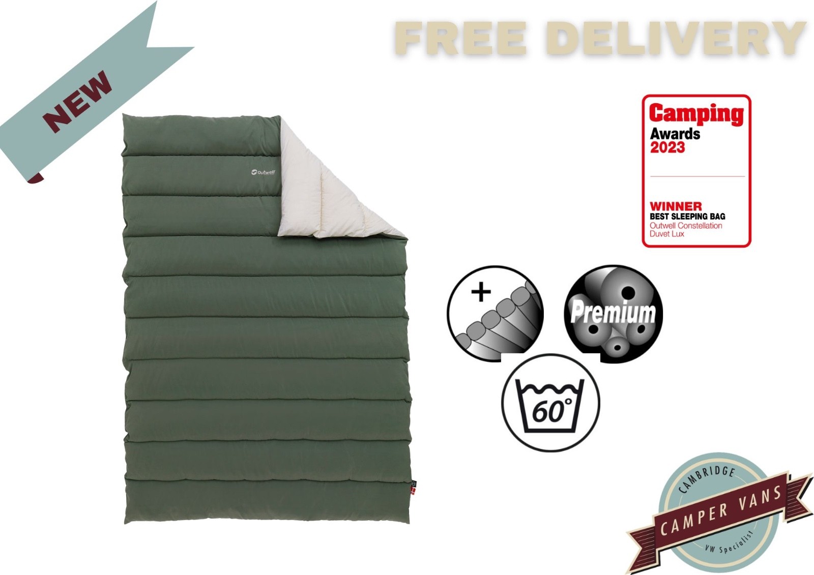 Outwell Constellation Duvet Lux Single - Campervan Camping Sleep - 2026