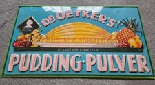 Blechschild Dr. Oetker's Pudding-Pulver, Querformat 49,5 cm x 28,5 cm (BxH)